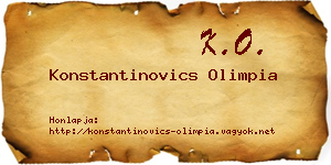 Konstantinovics Olimpia névjegykártya